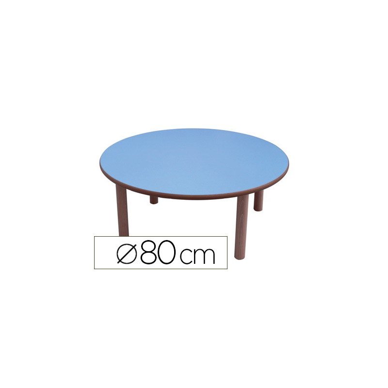 Mesa madera mobeduc redonda talla 0 con tapa laminada hayadiametro 80cm