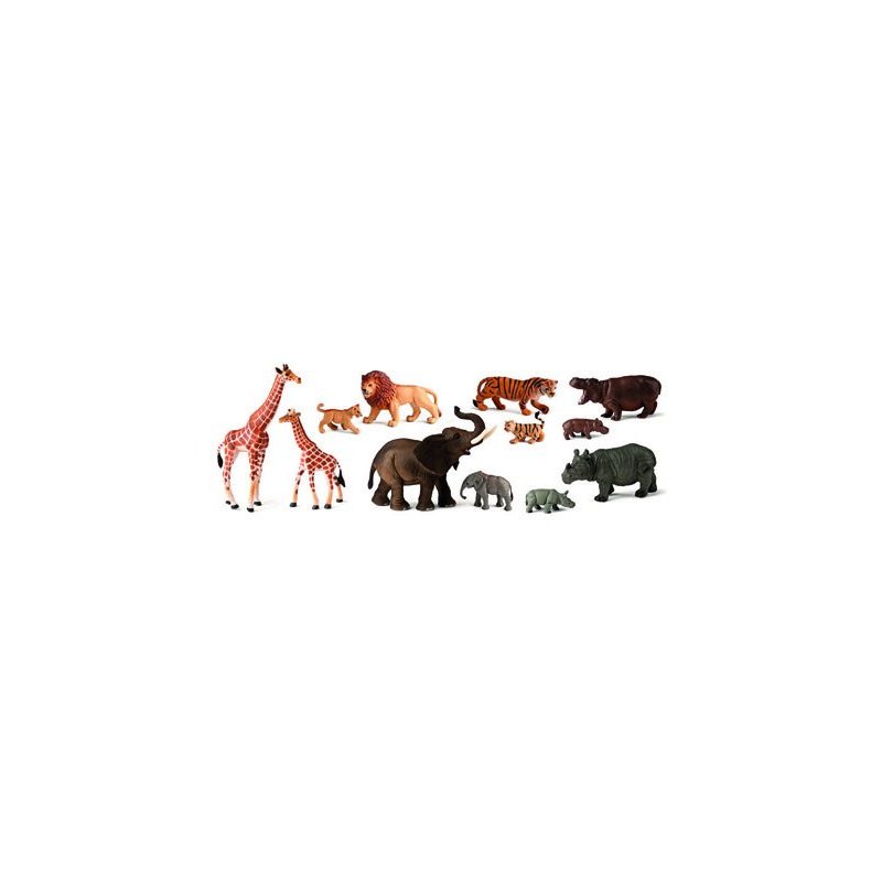 Juego miniland animales selva con crias 12 figuras