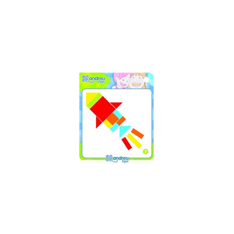 Juego andreutoys formas geometricas colores 42 piezas + 24 plantillas 28,6x28,6x3,8 cm