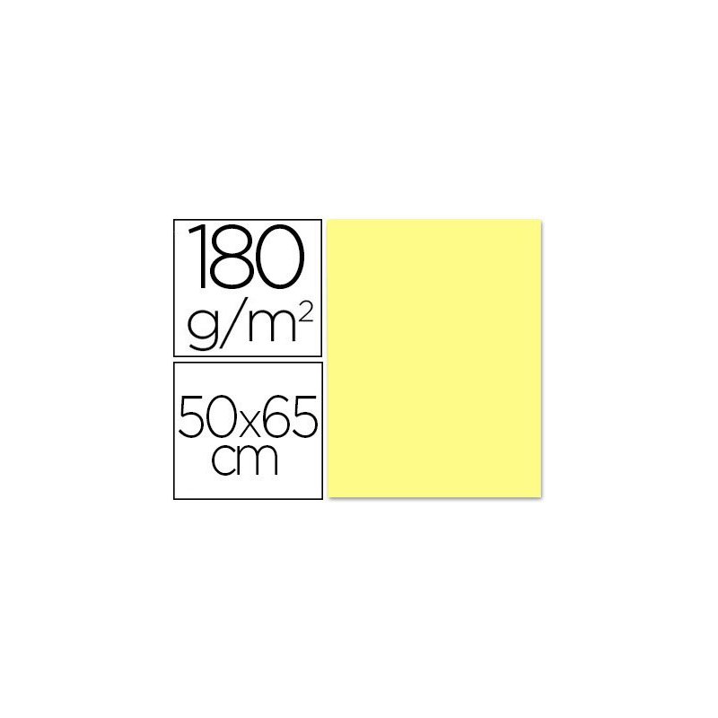 Cartulina liderpapel 50x65 180 gr amarillo medio paquete de 25