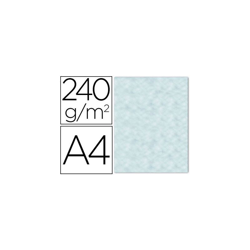 Papel color liderpapel pergamino con bordes a4 240g m2 azul pack de 10 hojas