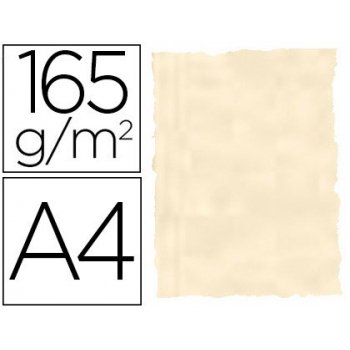 Papel color liderpapel pergamino con bordes a4 165g m2 hueso pack de 25 hojas