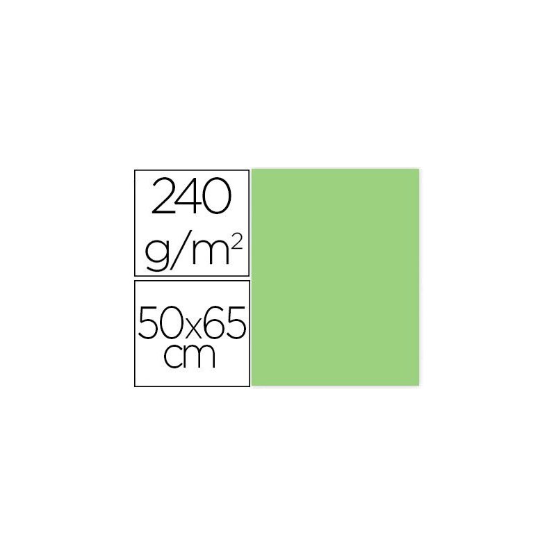 Cartulina liderpapel 50x65 cm 240g m2 verde paquete de 25 unidades