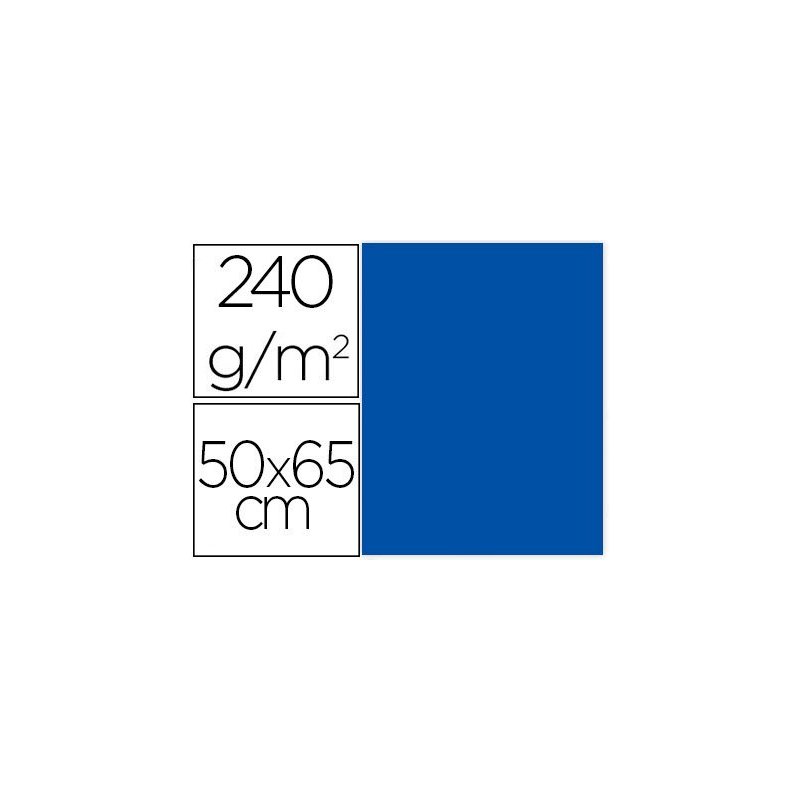 Cartulina liderpapel 50x65 cm 240g m2 azul paquete de 25 unidades