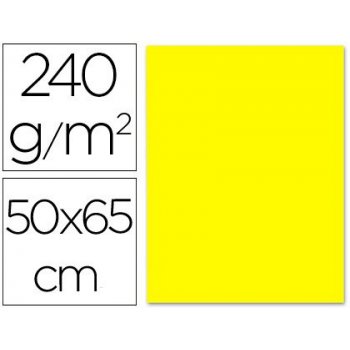 Cartulina liderpapel 50x65 cm 240g m2 amarillo paquete de 25 unidades