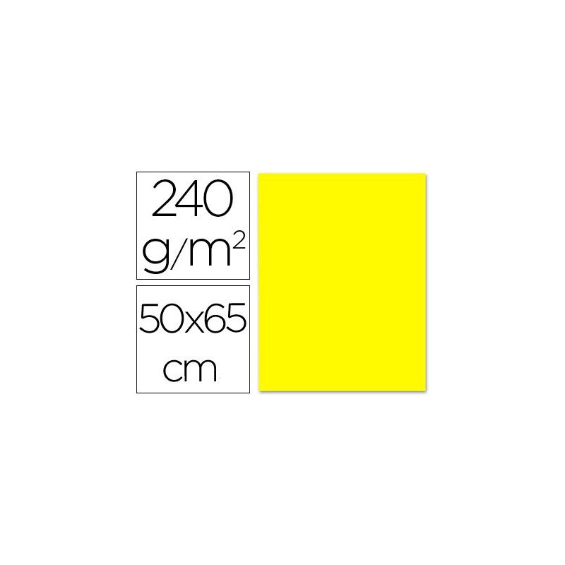 Cartulina liderpapel 50x65 cm 240g m2 amarillo paquete de 25 unidades