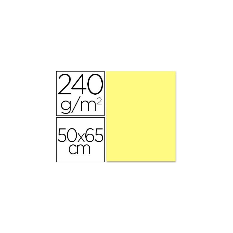 Cartulina liderpapel 50x65 cm 240g m2 amarillo medio paquete de 25 unidades