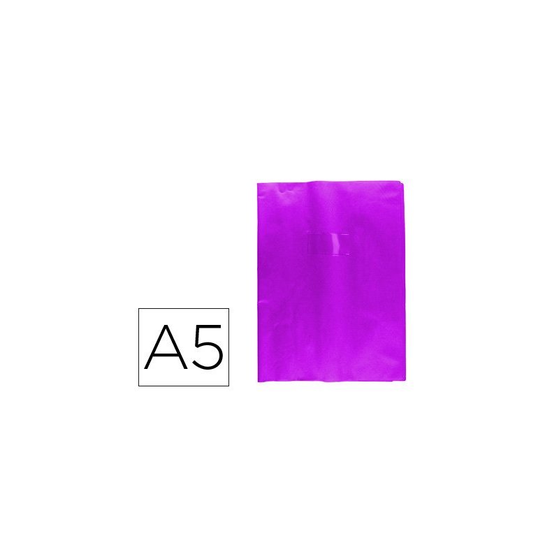 Protector cuaderno clairefontaine con etiqueta din a5 piel en pvc violeta