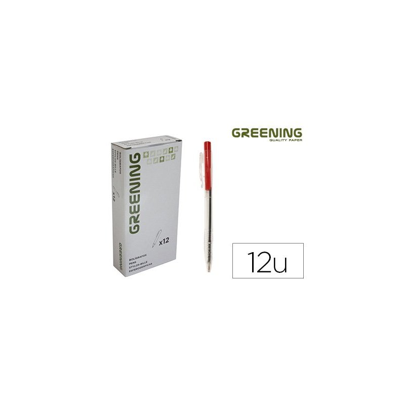 Boligrafo greening rojo retractil