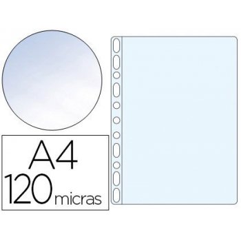 Funda multitaladro q-connect folio 120 mc cristal caja de 100 unidades