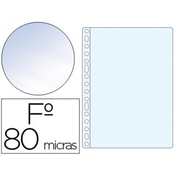 Funda multitaladro q-connect folio 80 mc cristal caja de 100 unidades