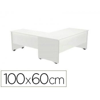 Ala para mesa rocada serie work 100x60 cm derecha o izquierda acabado aw04 blanco blanco