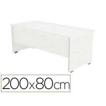 Mesa oficina rocada serie work 200x80 cm acabado aw04 blanco blanco