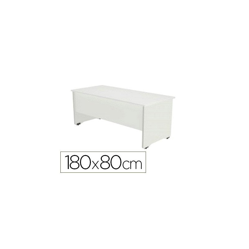 Mesa oficina rocada serie work 180x80 cm acabado aw04 blanco blanco