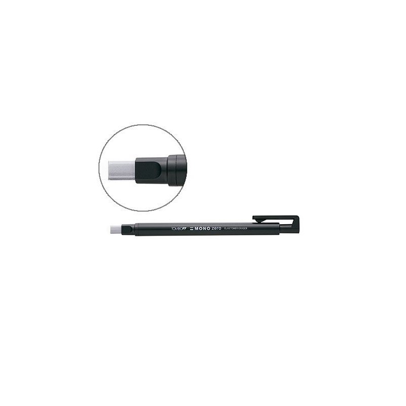 Portagomas tombow con clip punta goma blanca rectangular 2,5 x 5 mm color negro