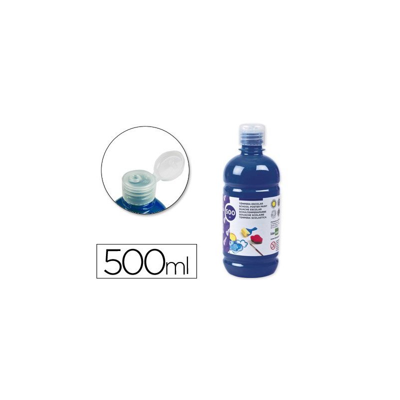 Tempera liquida liderpapel escolar 500 ml azul marino