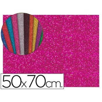 Goma eva con purpurina liderpapel 50x70cm 60g m2 espesor 2mm rosa