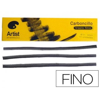 Carboncillo artist fino 3-4 mm caja de 10 barras