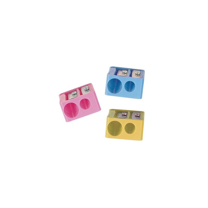 Sacapuntas m+r 332 plastico rectangular 2 usos colores surtidos