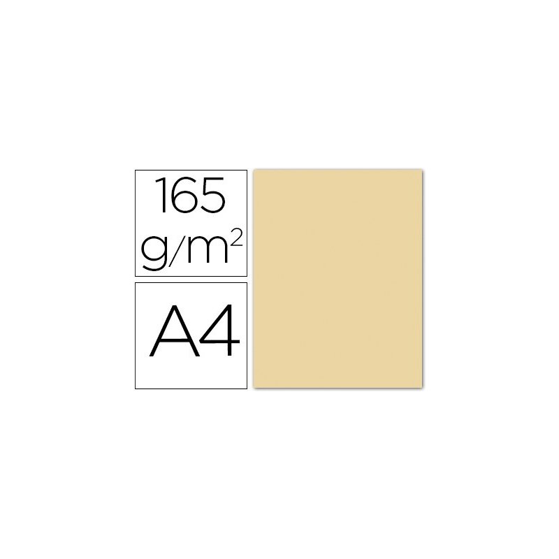 Papel color liderpapel a4 165g   m2 crema paquete de 9