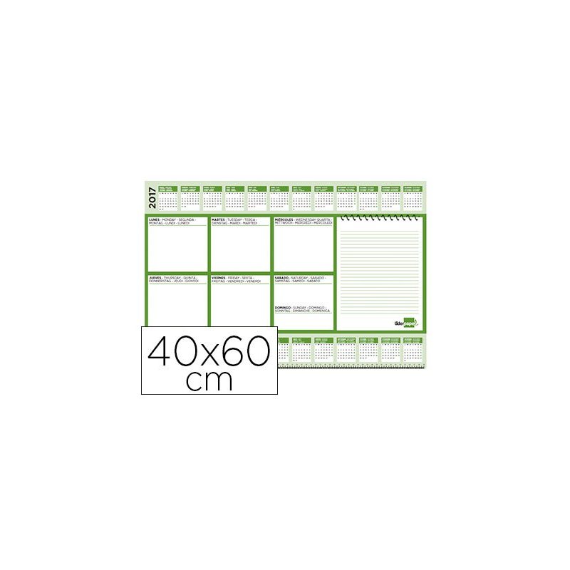 Planning sobremesa semanal liderpapel 40x60 cm 80 gr 60 hojas 2019-2020