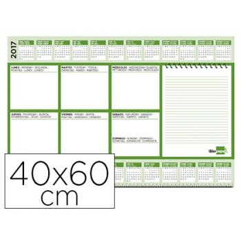 Planning sobremesa semanal liderpapel 40x60 cm 80 gr 60 hojas 2019-2020