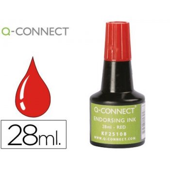 Tinta tampon q-connect rojo -frasco de 28 ml
