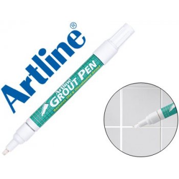 Rotulador artline marcador permanente ek-419 blanco grout pen punta biselada 2,0-4,0 mm en blister-brico