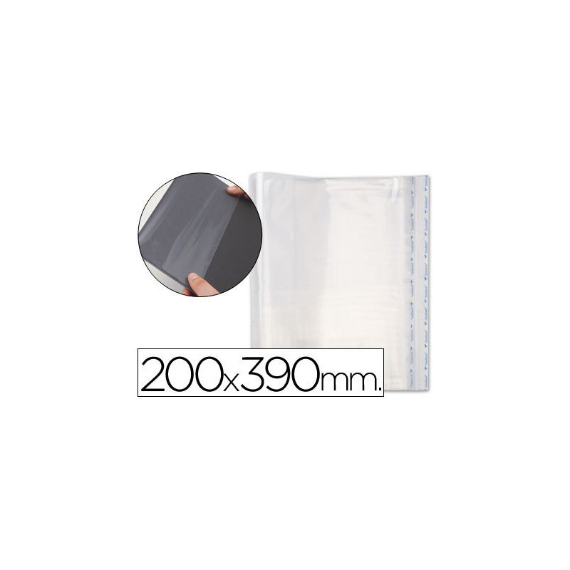 Forralibro pp ajustable adhesivo 200x390mm -blister