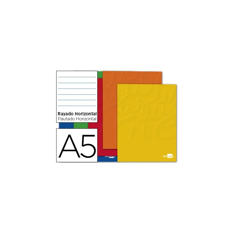 Libreta liderpapel write a5 80 hojas 60g m2 horizontal con margen