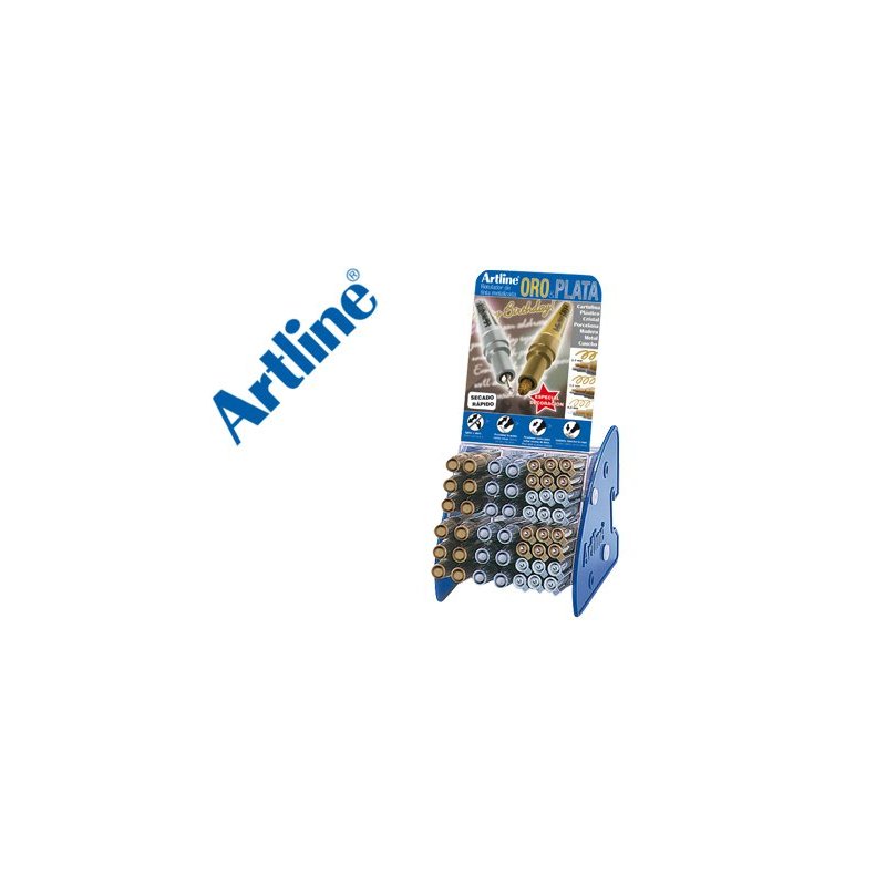 Rotulador artline marcador permanente tinta metalica gama oro y plata ek-900-999 expositor de 48 unidades