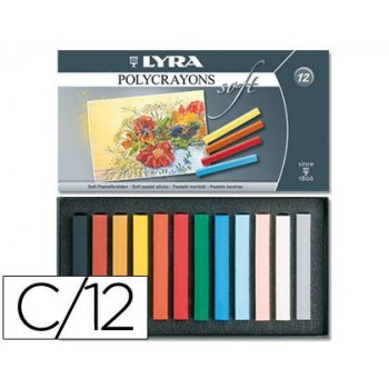 Tiza pastel lyra estuche carton de 12 unidades colores surtidos
