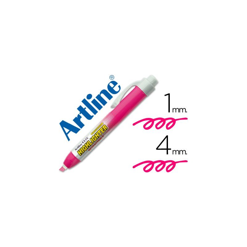 Rotulador artline clix fluorescente ek-63 rosa punta biselada 4.00 mm