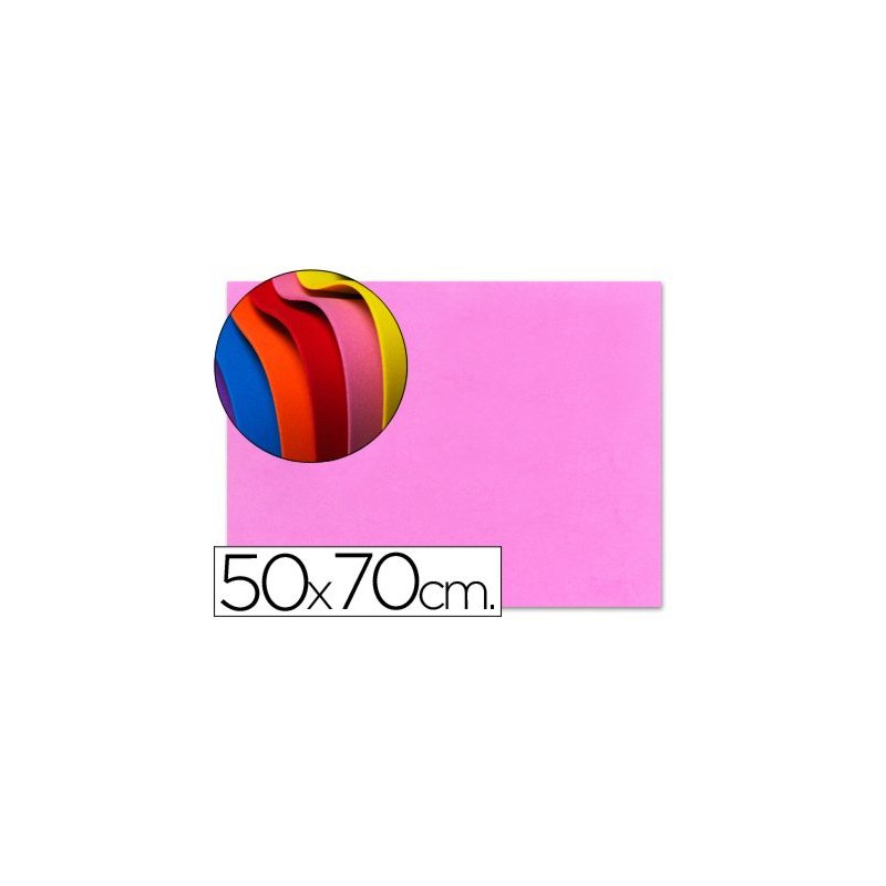 Goma eva liderpapel 50x70cm 60g m2 espesor 1.5mm rosa