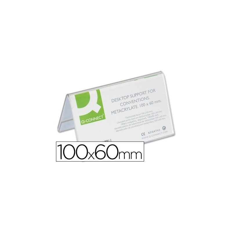 Identificadores sobremesa q-connect metacrilato tamaño 100x60 mm ref.5729