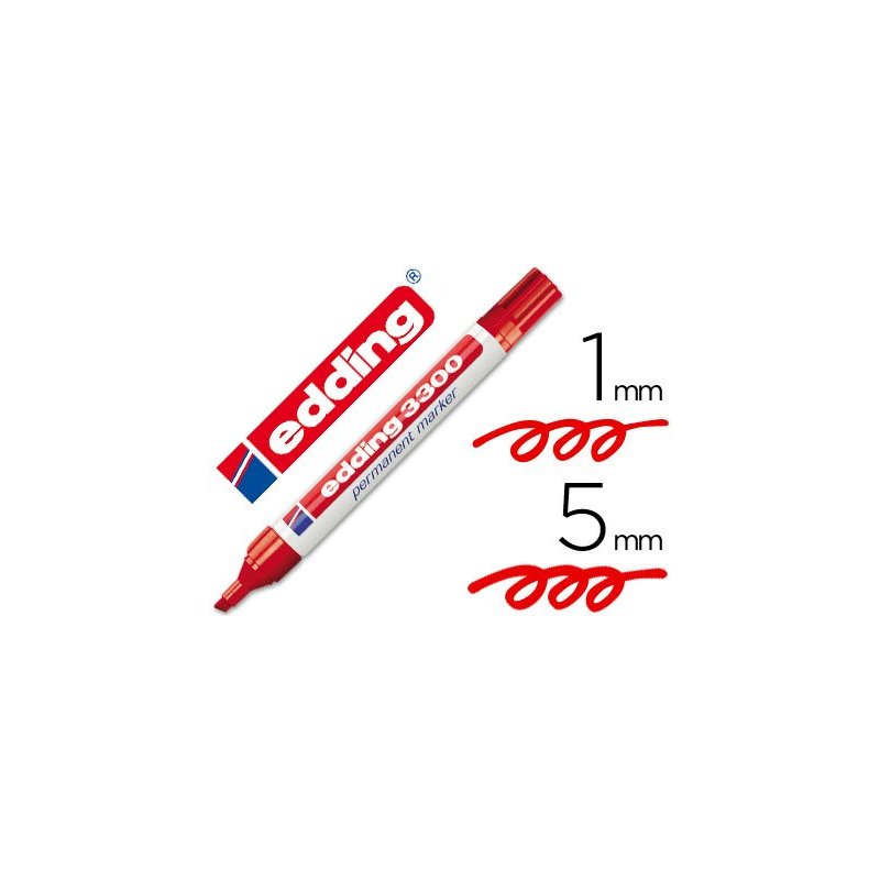 Rotulador edding marcador 3300 n.2 rojo - punta biselada