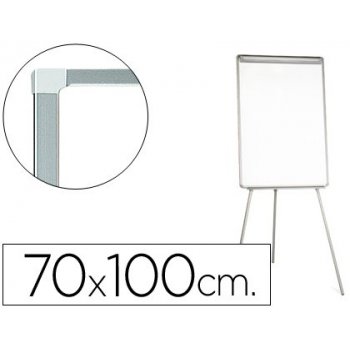 Pizarra blanca q-connect con tripode 70x100 cm para convenciones superficie laminada escritura directa