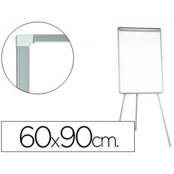 Pizarra blanca q-connect con tripode 90x60x195cm para convenciones superficie laminada escritura directa