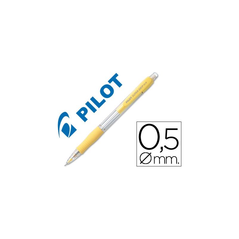 Portaminas pilot super grip amarillo 0,5 mm sujecion de caucho