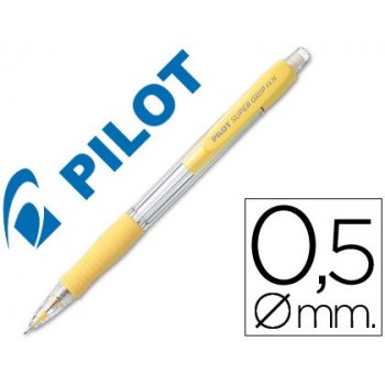 Portaminas pilot super grip amarillo 0,5 mm sujecion de caucho