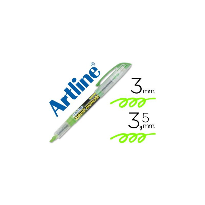 Rotulador artline fluorescente ek-640 verde -punta biselada