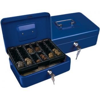 Caja caudales q-connect 10" 250x180x90 mm azul con portamonedas