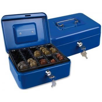 Caja caudales q-connect 8" 200x160x90 mm azul con portamonedas