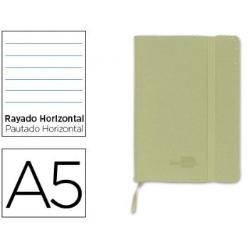 Libreta liderpapel simil piel a5 120 hojas 70g m2 horizontal sin margen verde