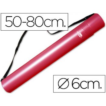 Portaplanos plastico liderpapel diametro 6 cm extensible hasta 80 rojo