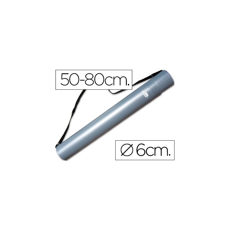 Portaplanos plastico liderpapel diametro 6 cm extensible hasta 80 gris