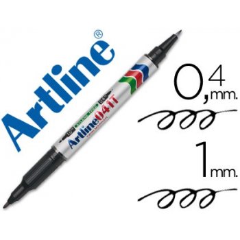 Rotulador artline marcador permanente ek-041t negro -doble punta 0.4 y 1.0 mm
