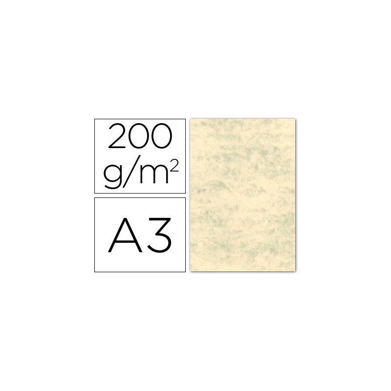 Cartulina marmoleada din a3 200 gr. gris paquete de 100 h
