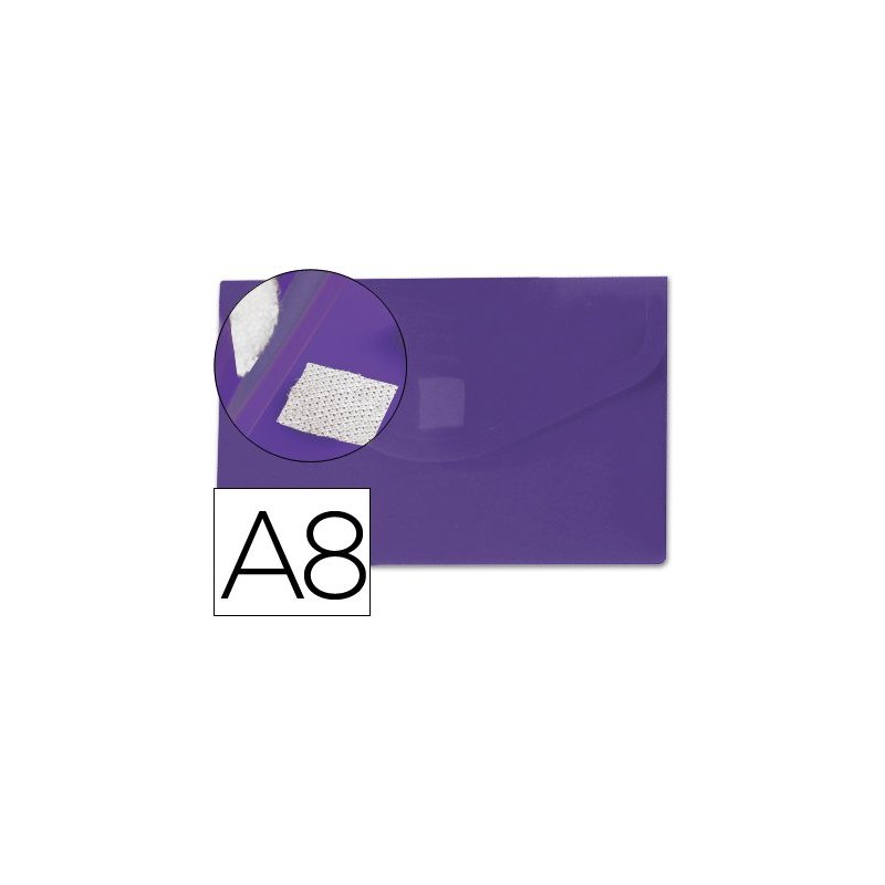 Carpeta liderpapel dossier broche polipropileno din a8 violeta con cierre de velcro