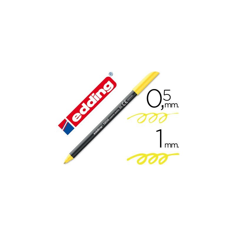 Rotulador edding punta fibra 1200 amarillo neon n.65 punta de fibra 0,5 mm